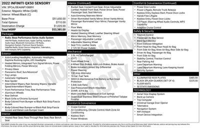 2022 INFINITI QX50 SENSORY FWD