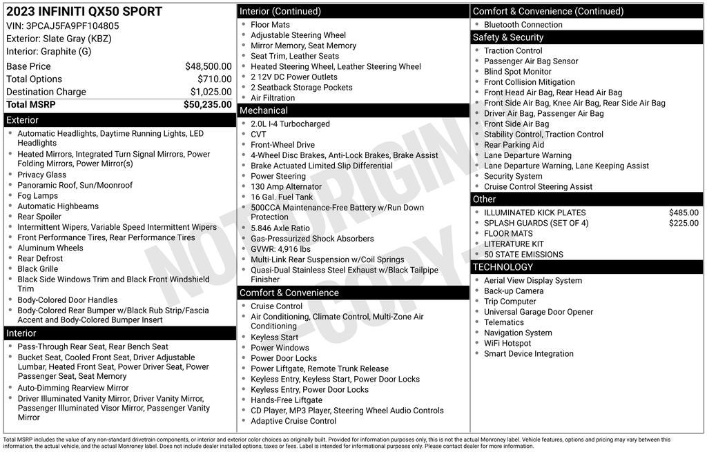 2023 INFINITI QX50 SPORT FWD