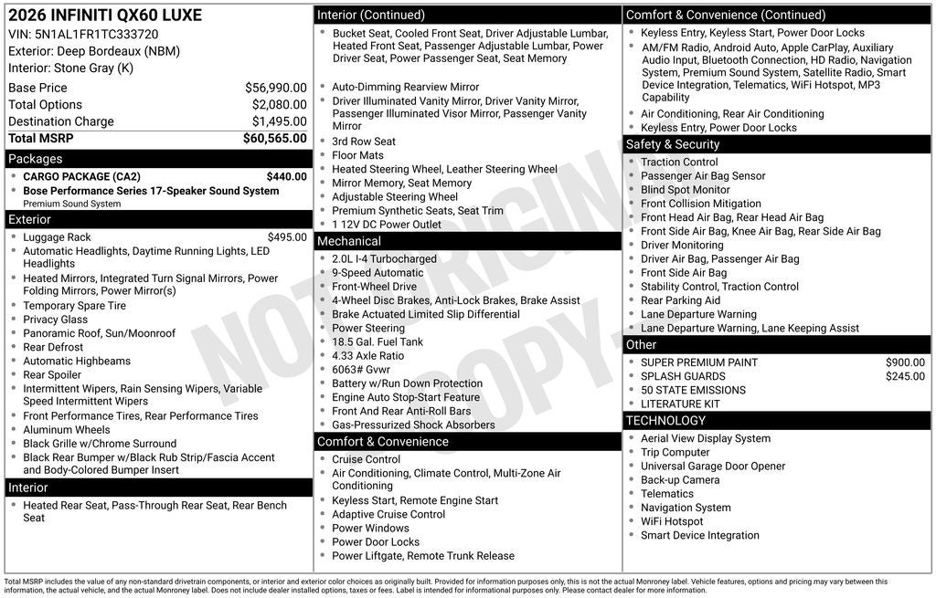 2026 INFINITI QX60 Luxe FWD