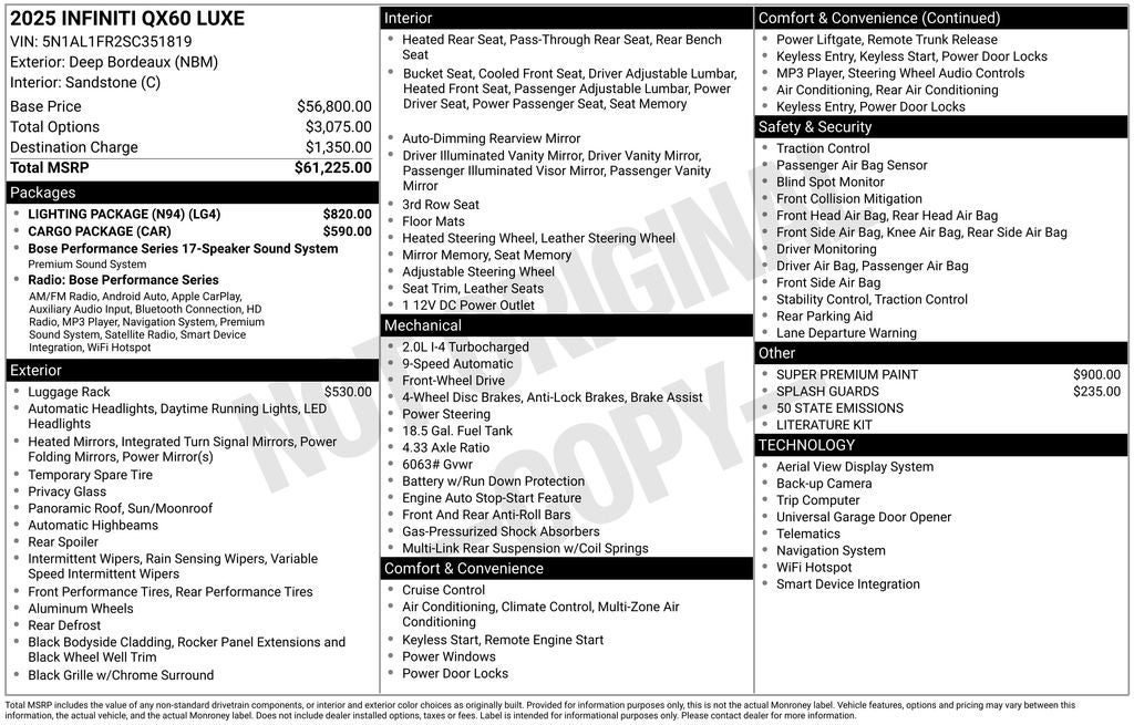 2025 INFINITI QX60 Luxe FWD