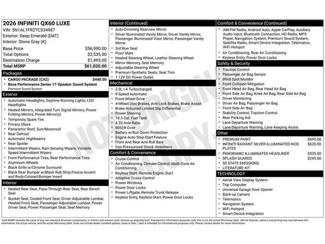 2026 INFINITI QX60 Luxe FWD