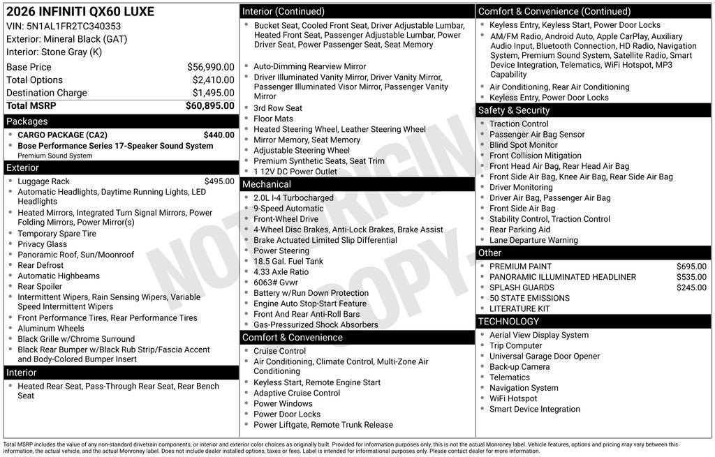 2026 INFINITI QX60 Luxe FWD