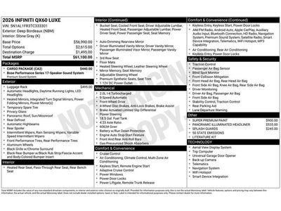 2026 INFINITI QX60 Luxe FWD