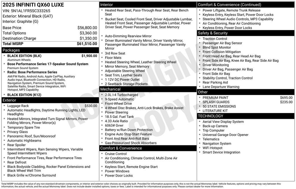 2025 INFINITI QX60 Luxe FWD