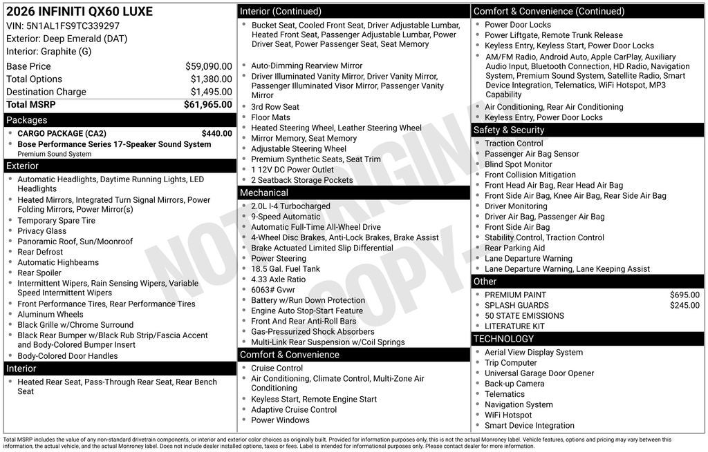 2026 INFINITI QX60 Luxe AWD