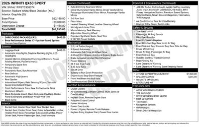 2026 INFINITI QX60 Sport AWD