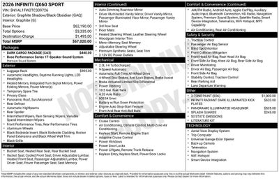 2026 INFINITI QX60 SPORT