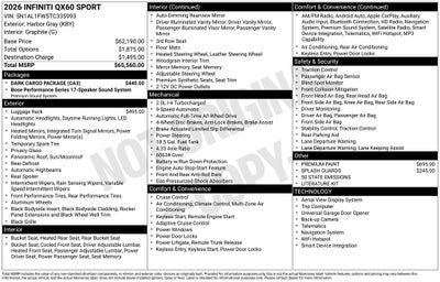 2026 INFINITI QX60 Sport AWD