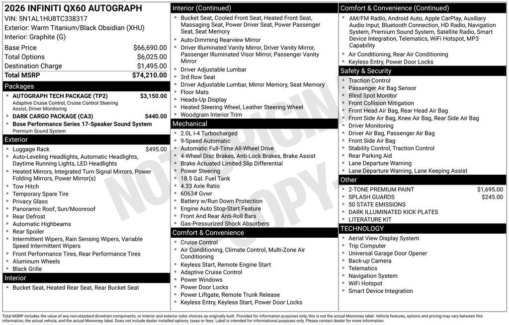 2026 INFINITI QX60 Autograph AWD