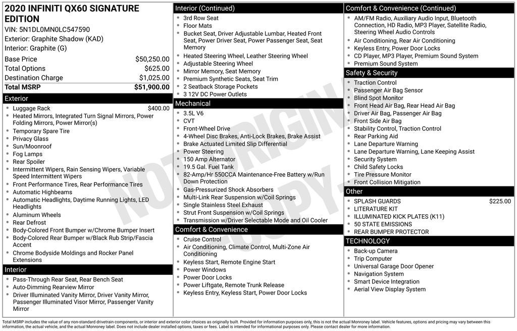 2020 INFINITI QX60 Signature Edition