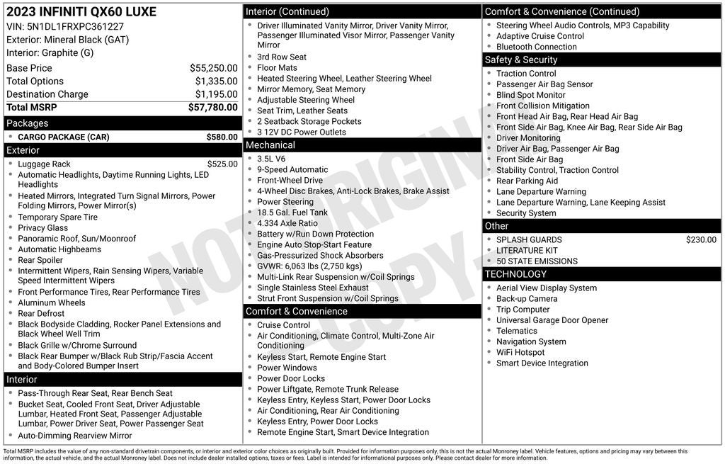2023 INFINITI QX60 LUXE FWD