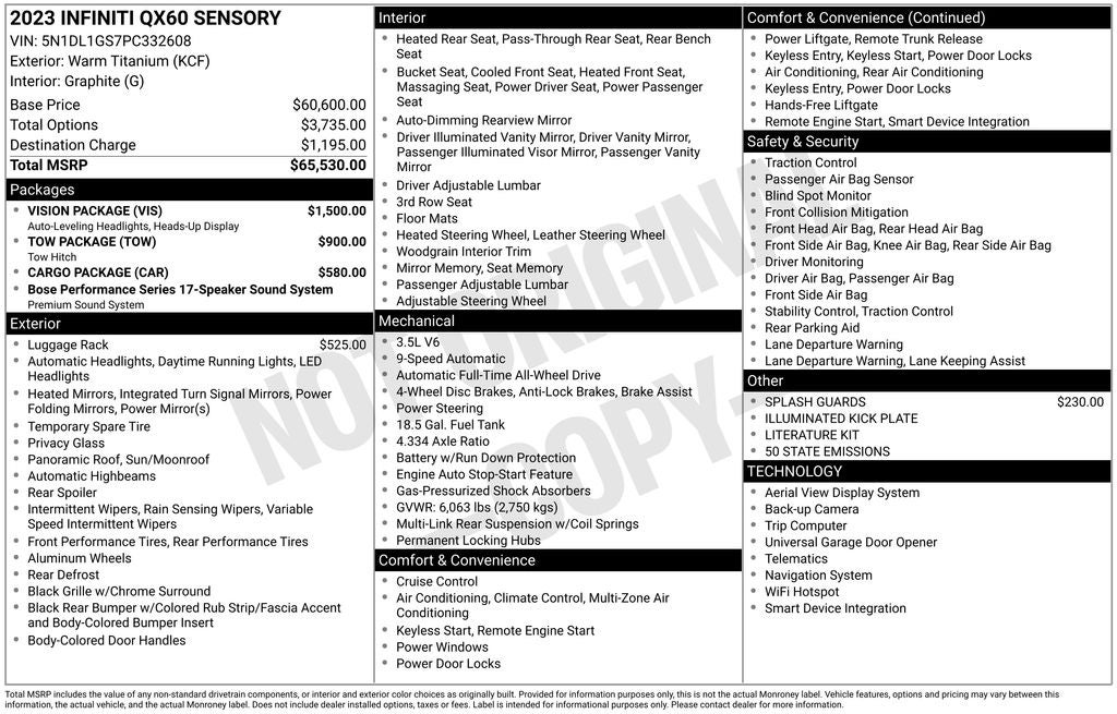 2023 INFINITI QX60 SENSORY AWD