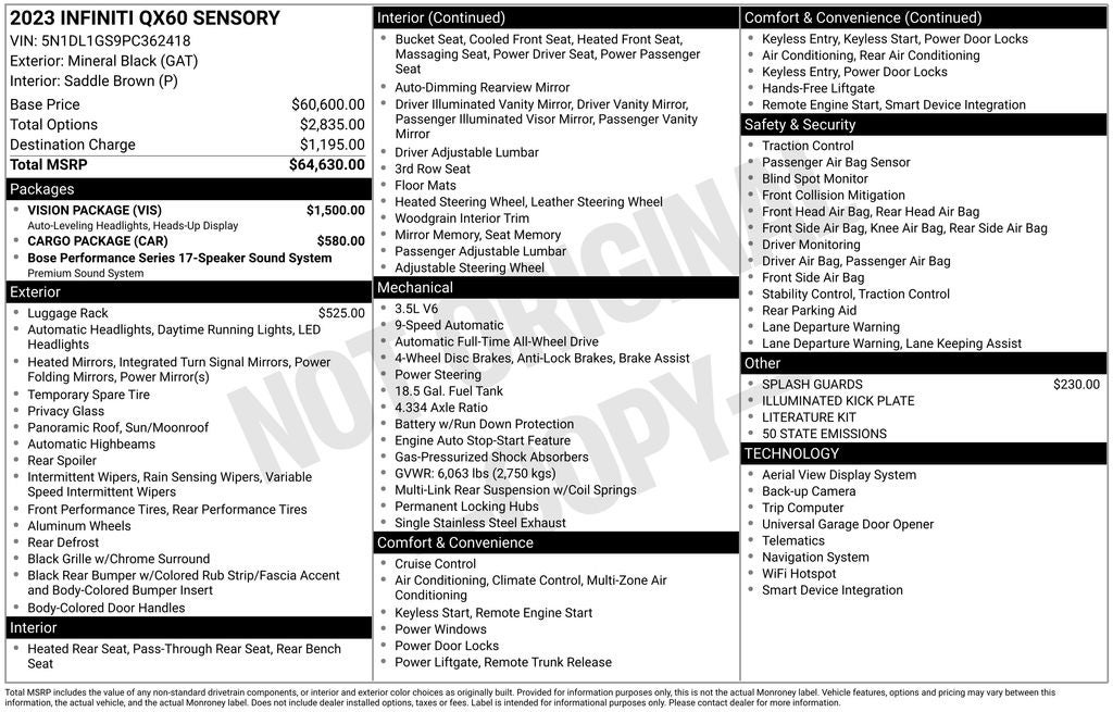 2023 INFINITI QX60 SENSORY AWD