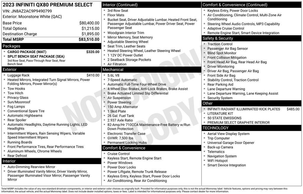 2023 INFINITI QX80 PREMIUM SELECT 4WD