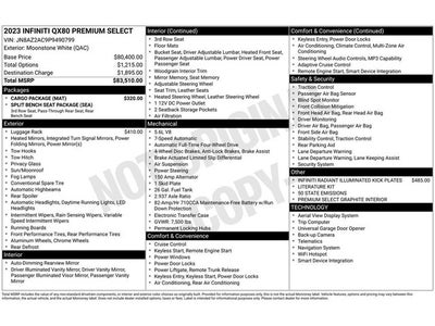 2023 INFINITI QX80 PREMIUM SELECT 4WD