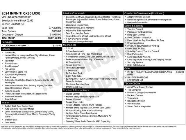2024 INFINITI QX80 LUXE 4WD