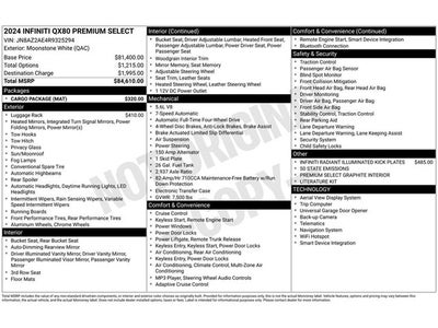 2024 INFINITI QX80 PREMIUM SELECT 4WD