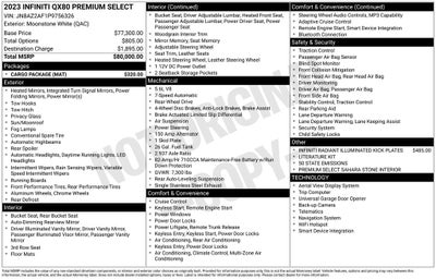 2023 INFINITI QX80 PREMIUM SELECT RWD