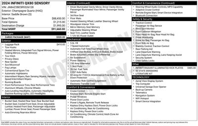 2024 INFINITI QX80 SENSORY 4WD