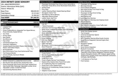 2024 INFINITI QX80 SENSORY 4WD