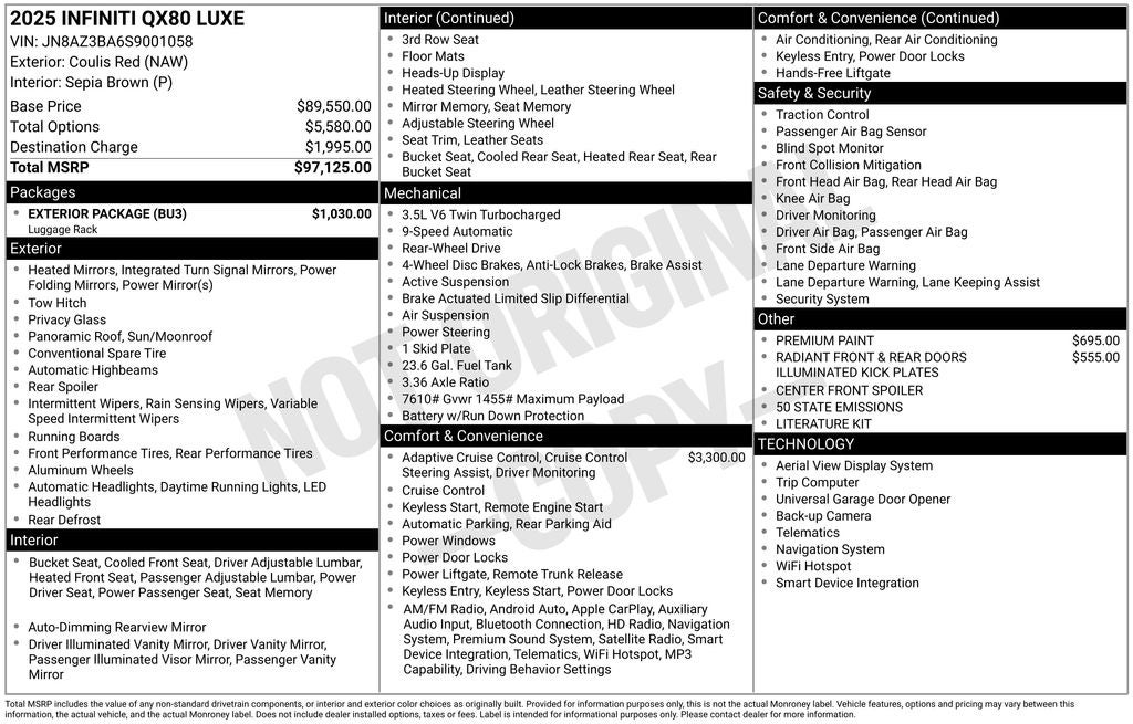 2025 INFINITI QX80 Luxe 2WD