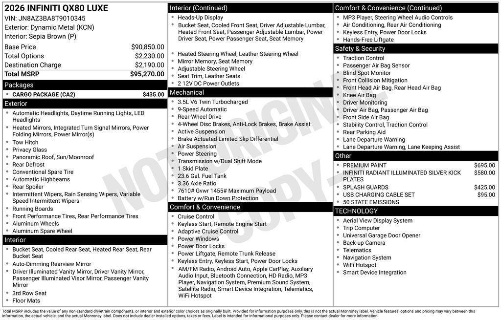 2026 INFINITI QX80 Luxe 2WD