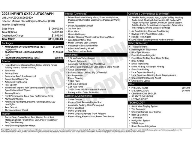 2025 INFINITI QX80 Autograph 4WD