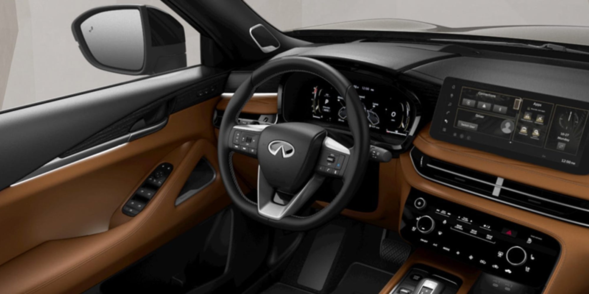 Luxury Infiniti interior dashboard view