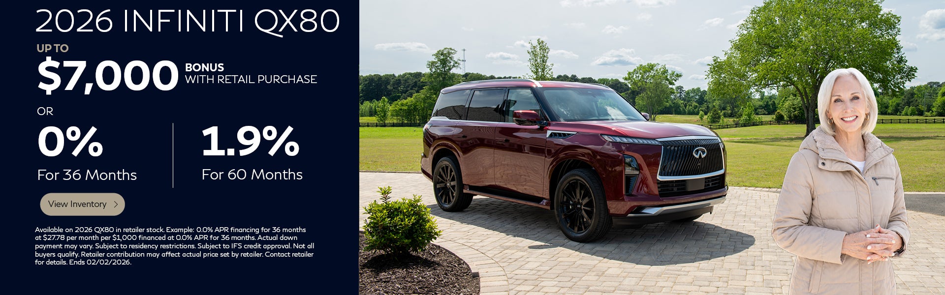 2026 QX80 up to $7,000 bonus