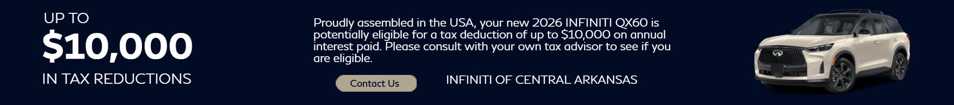 Tax Deduction available on QX60